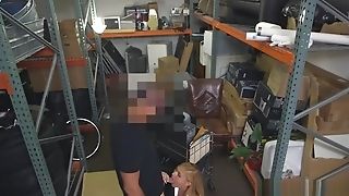 Blondie Cougar Railed By Nasty Pawn Dude In Storage Room